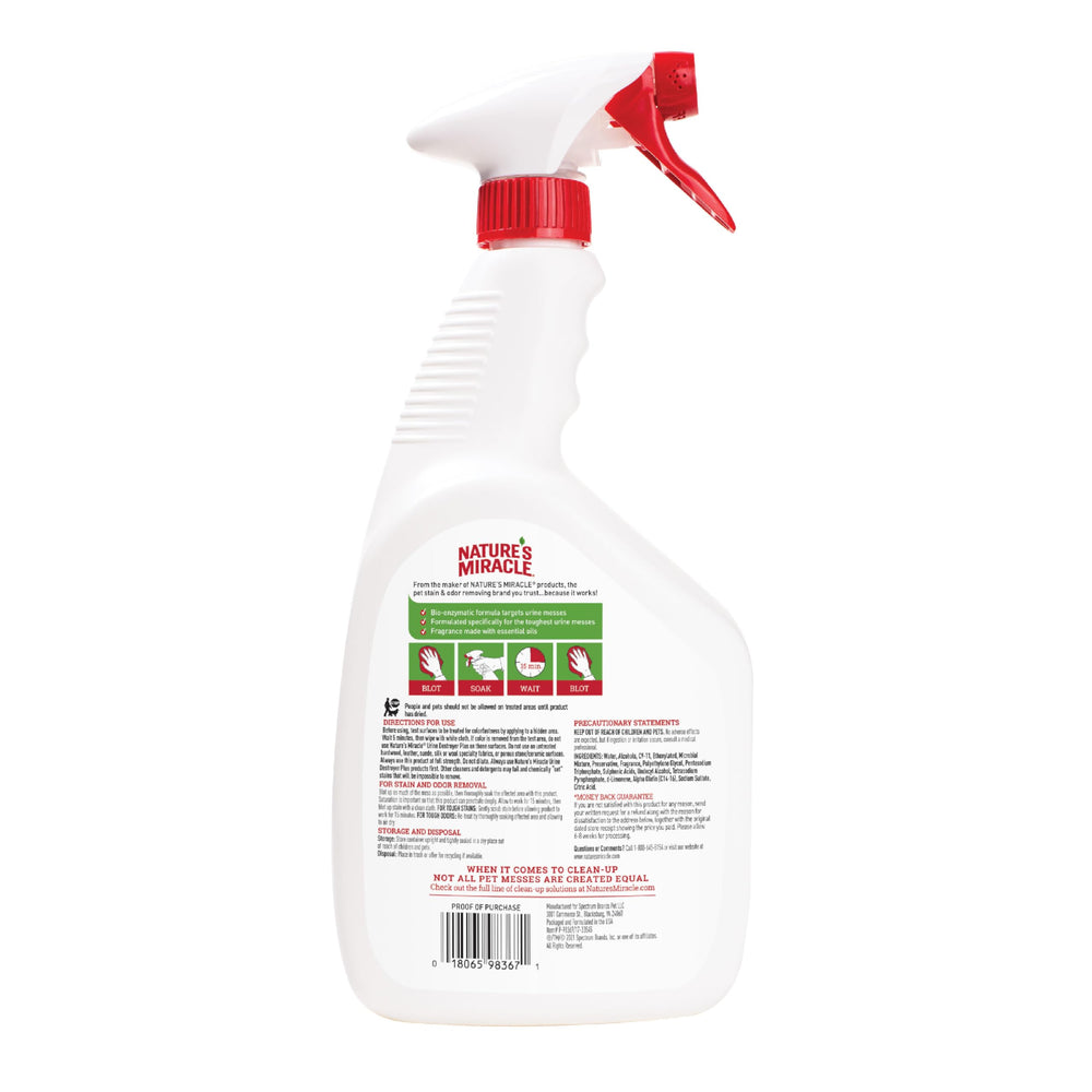 Nature’s Miracle Urine Destroyer Plus – nettoyant enzymatique multi-supports pour tapis, sols et meubles.