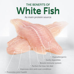 Nature's Protection fórmula con pescado blanco para pelaje brillante y digestión suave.