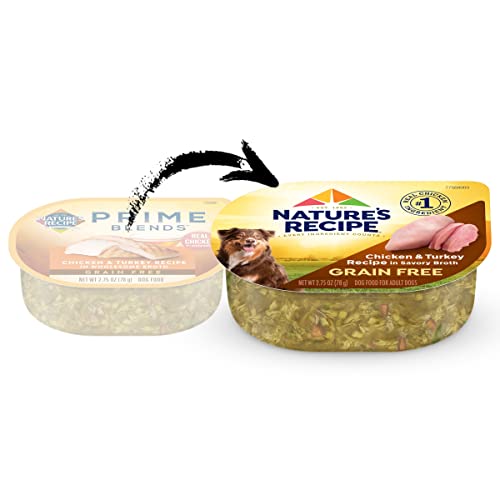 Nature's Recipe alimento húmedo para perros, copa 12, para adultos sin granos y sabroso.