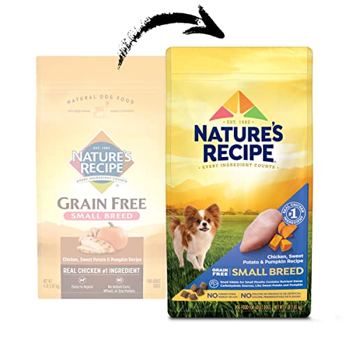 Nature's Recipe alimento seco sin granos para razas pequeñas.