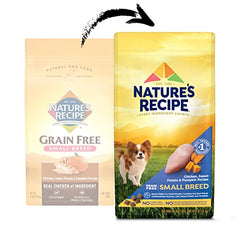 Nature's Recipe alimento seco sin granos para razas pequeñas.