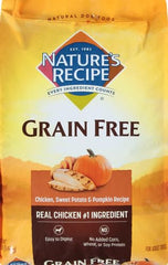 Nature's Recipe bolsa de 12 libras sin grano lista para alimentar.