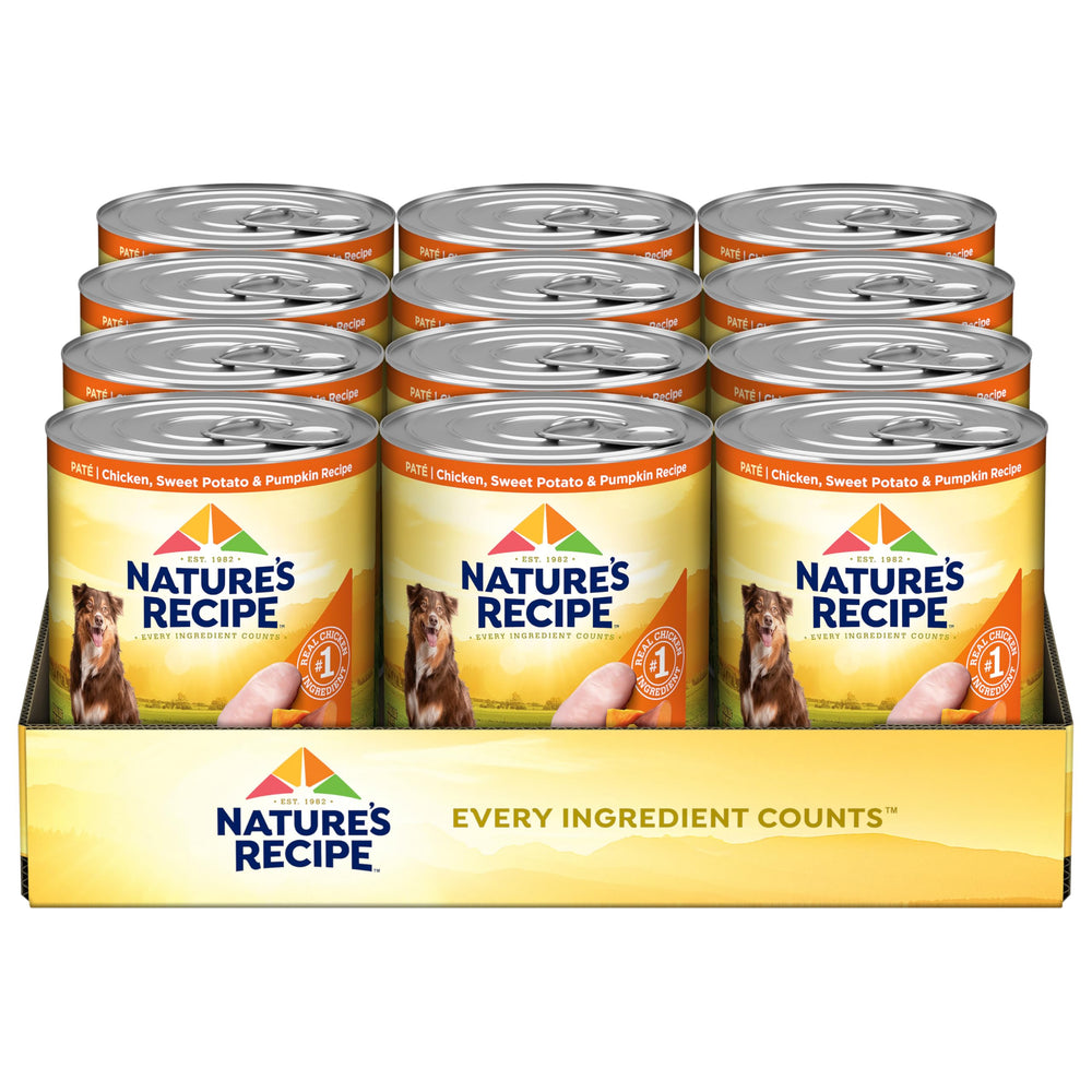 Nature’s Recipe: lata 13 oz con pollo como ingrediente principal para una comida sabrosa.