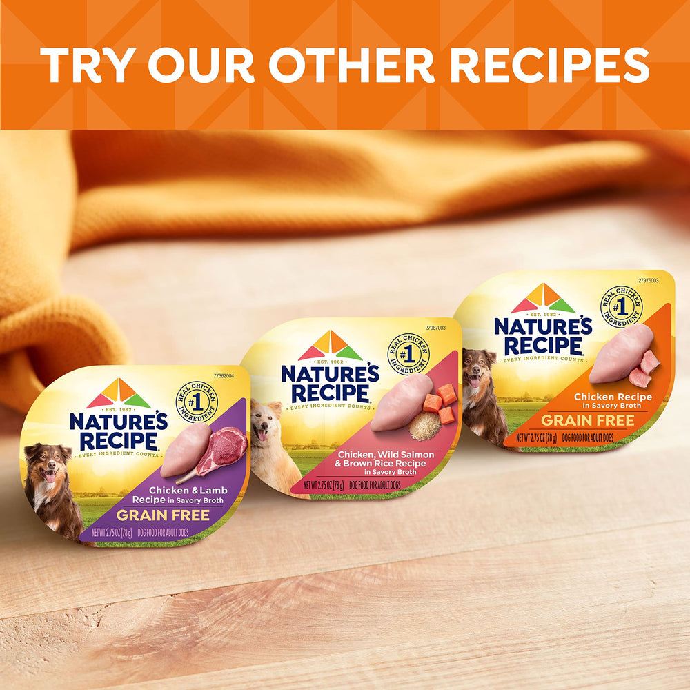 Nature's Recipe: etiqueta clara que facilita entender la nutrición y uso.
