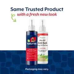 NaturVet Aller-911 aloe vera spray gently moisturizes pet skin after application.