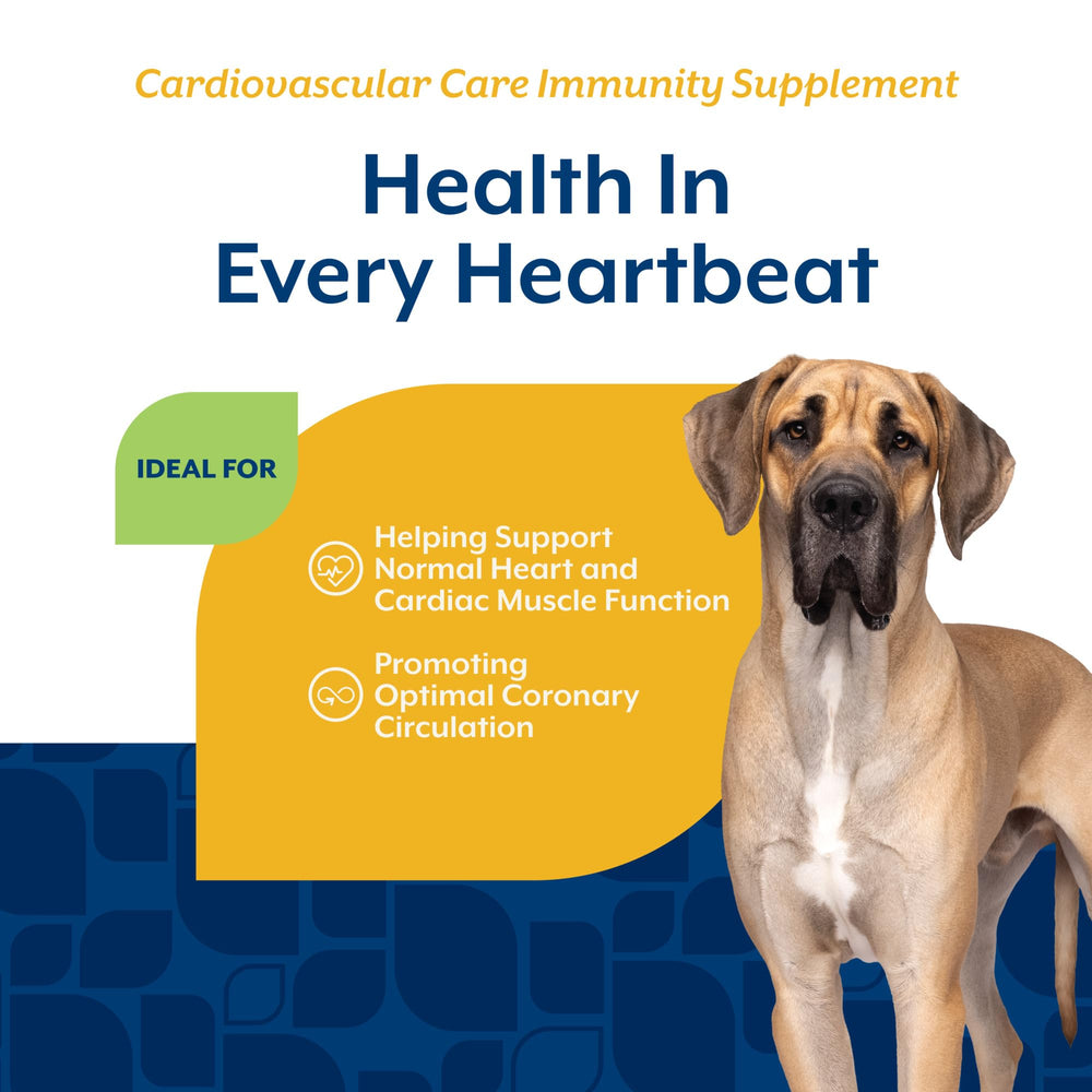 NaturVet Cardiovascular Support con antioxidantes para el bienestar cardíaco del perro.