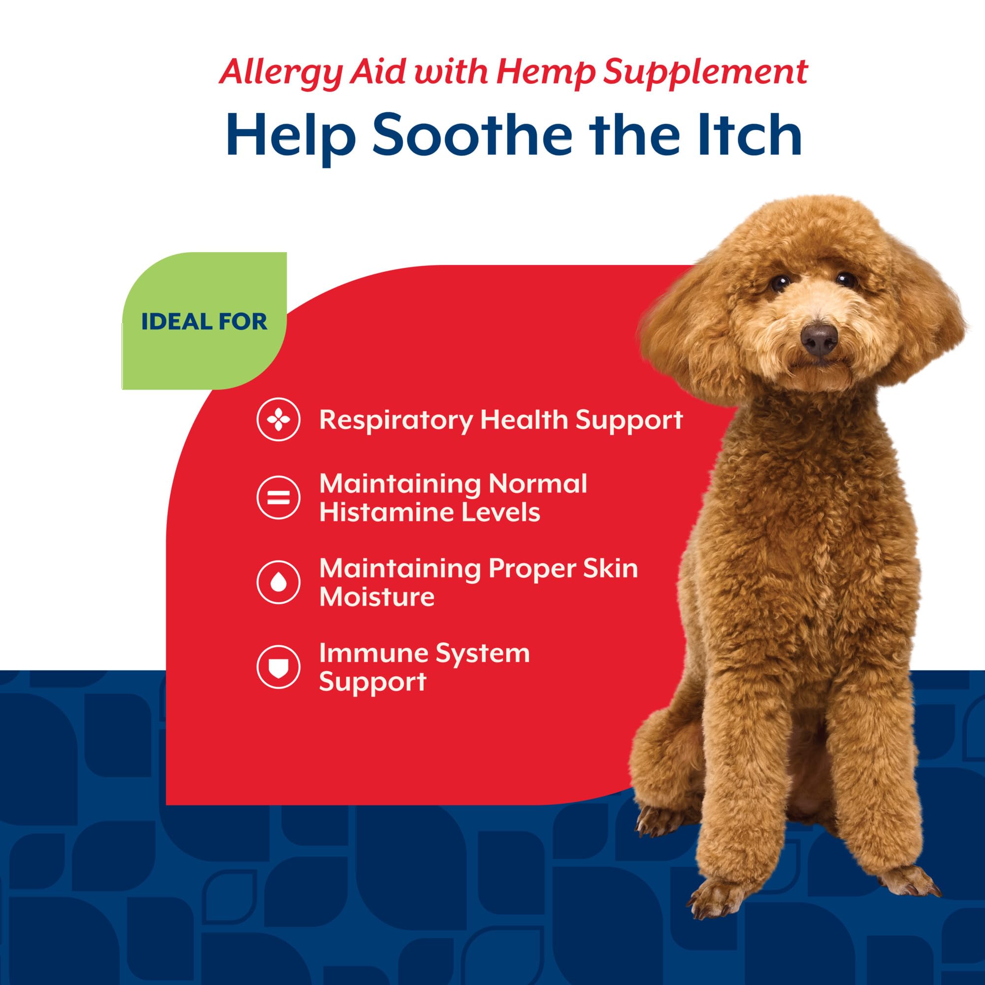 NaturVet ayuda para alergias de cáñamo para perros, antioxidantes y vitaminas para piel saludable.