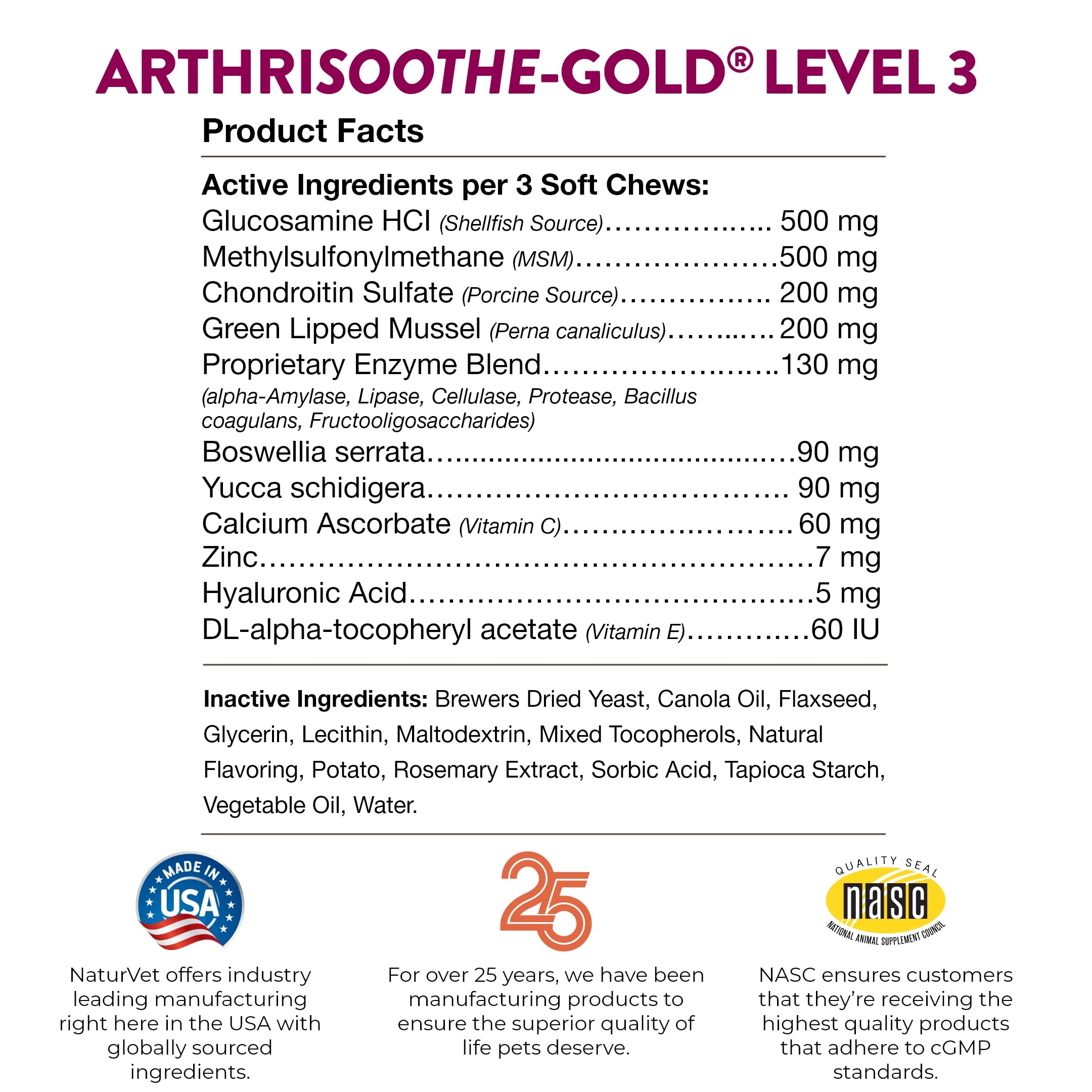 NaturVet ArthriSoothe-Gold para perro, premio sabroso que cuida su movilidad.