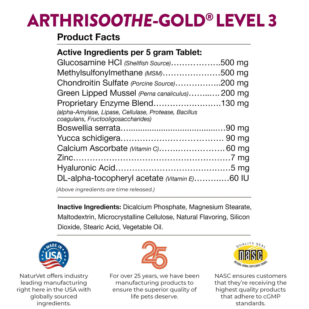 NaturVet ArthriSoothe-GOLD, caja del producto lista para tienda en línea