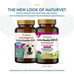 NaturVet ArthriSoothe-GOLD, tabletas masticables, sabor agradable para perros y gatos