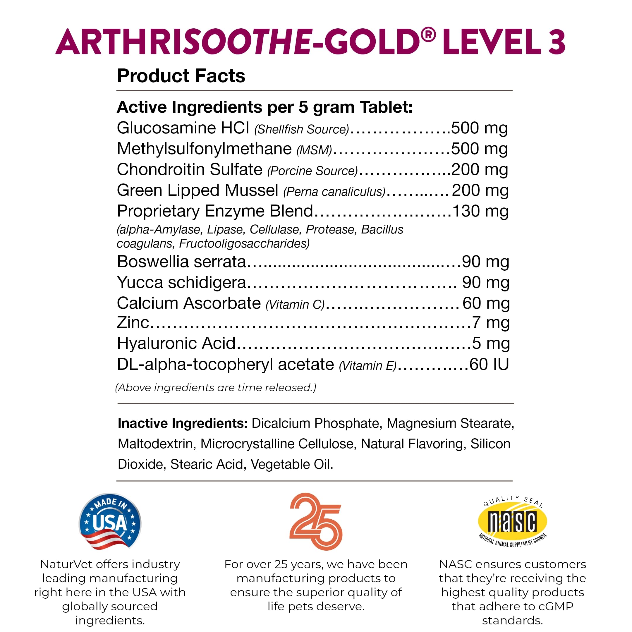 NaturVet ArthriSoothe-GOLD uso diario durante el ejercicio, apoyo a articulaciones