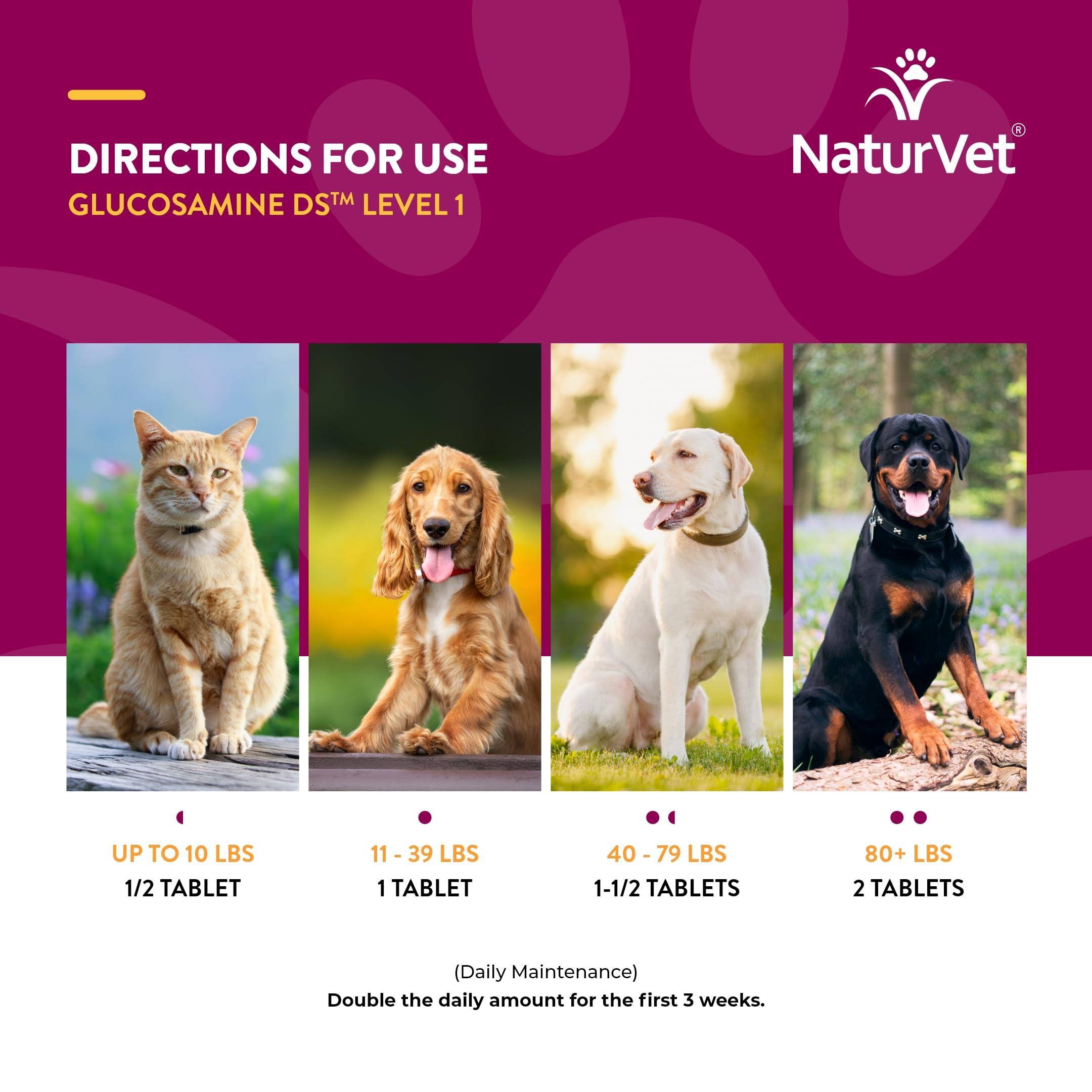 NaturVet Glucosamina DS Nivel 1 detalle de textura suave
