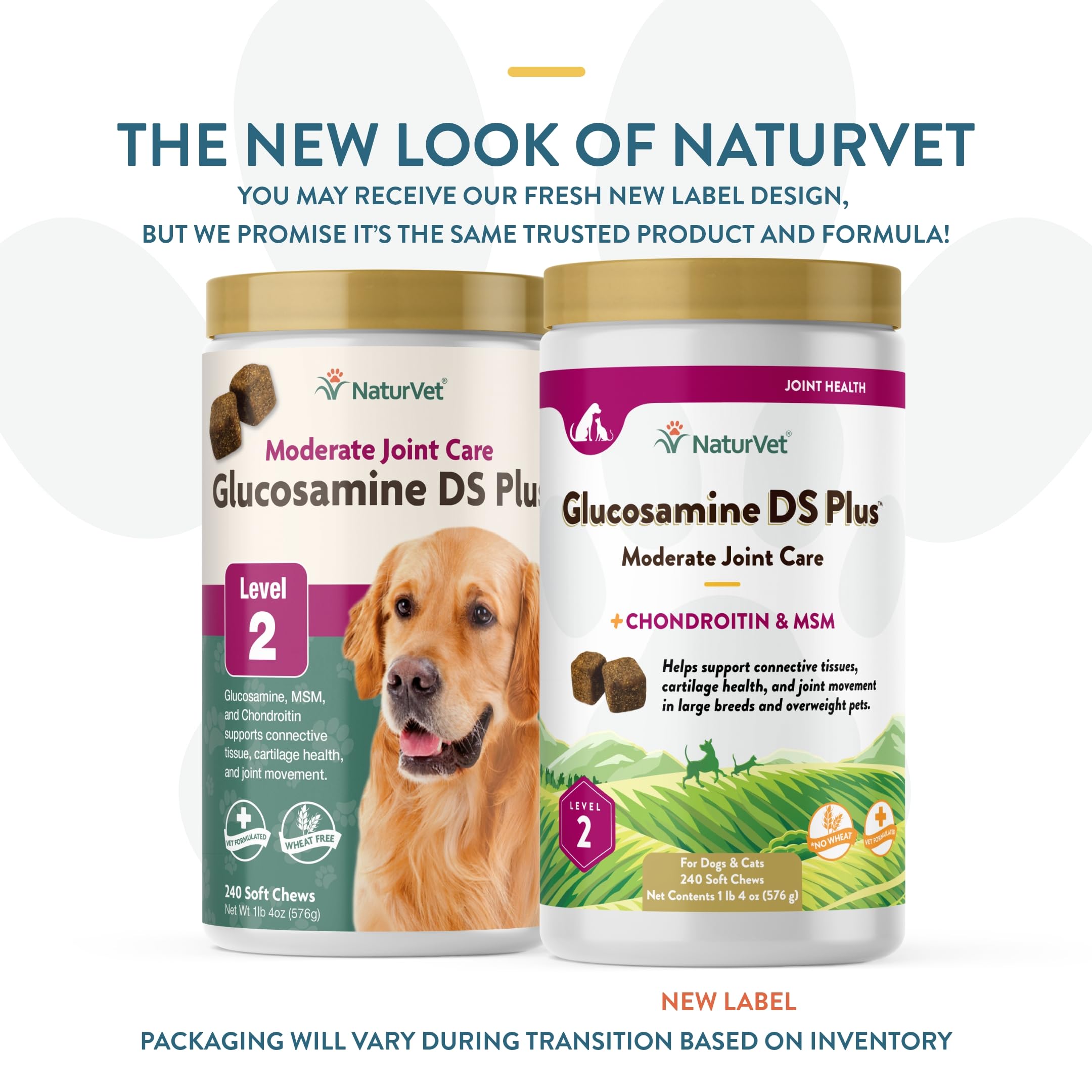 NaturVet Glucosamine DS Plus: tarro con tapa reutilizable para frescura de las masticables
