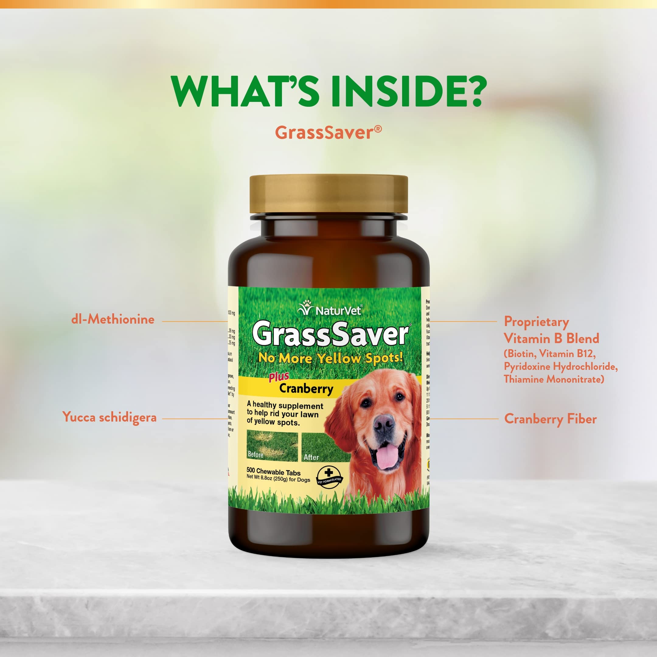 NaturVet GrassSaver: reduce olores de heces con yucca.