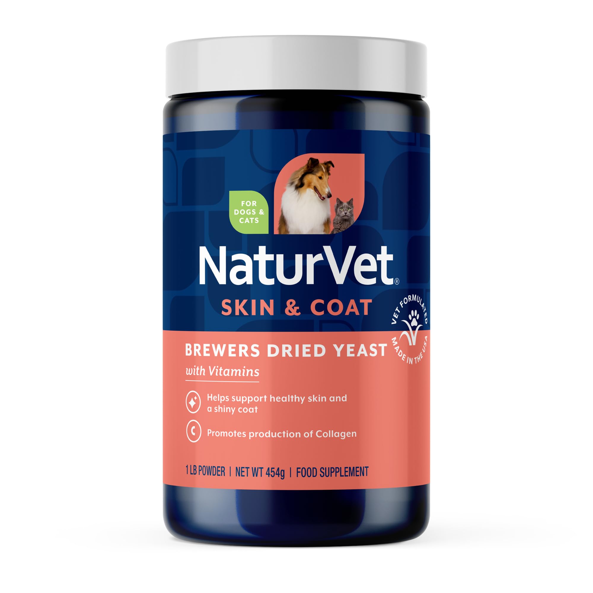 NaturVet levadura cervecera seca para perros y gatos en polvo con beneficios de vitaminas