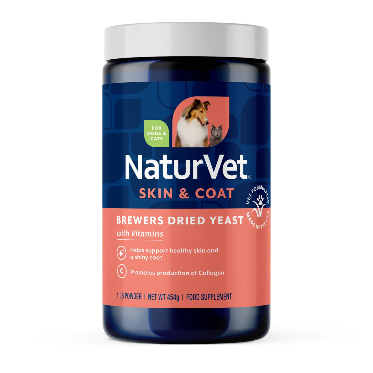 NaturVet levadura cervecera seca para perros y gatos en polvo con beneficios de vitaminas