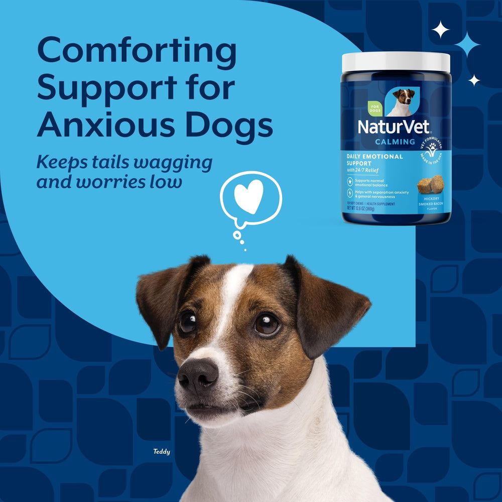 NaturVet Mezcla Botánica Calma Perro para equilibrio emocional diario.