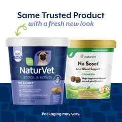 NaturVet No Scoot beet pulp and psyllium chews for fiber intake.
