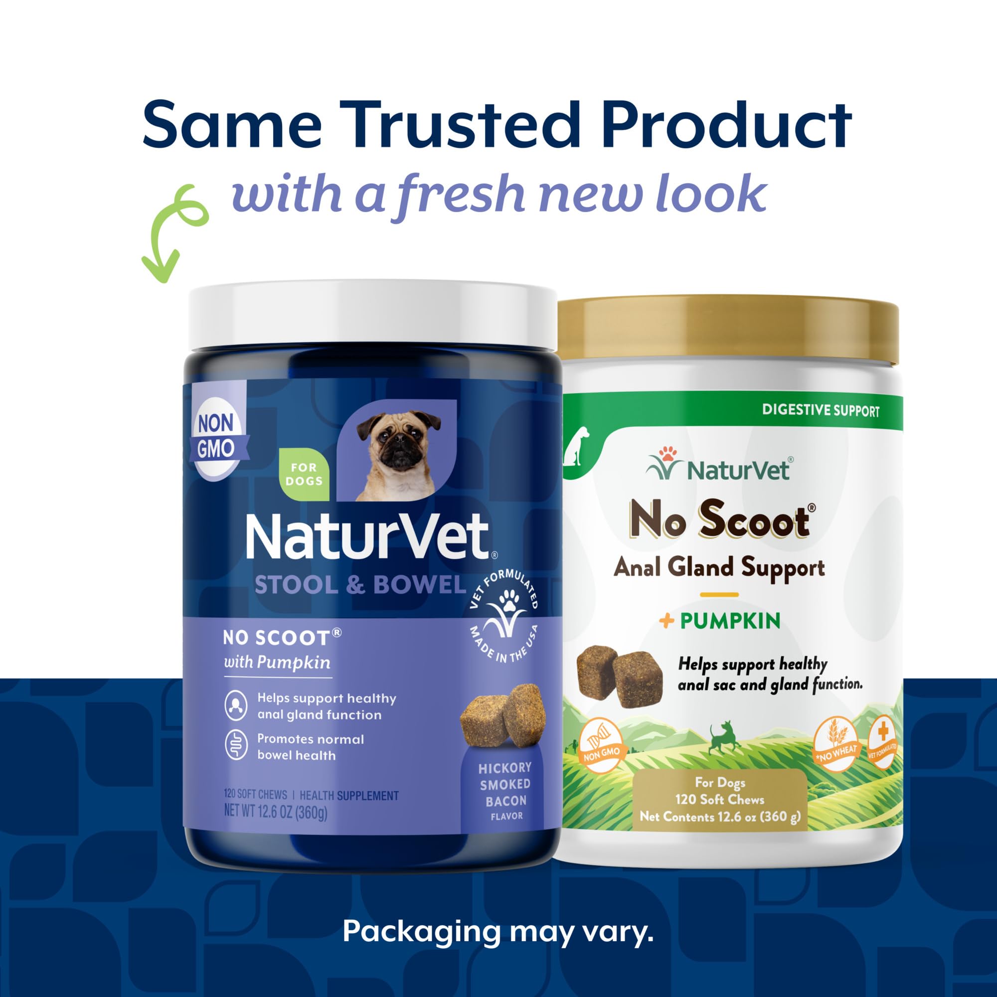 NaturVet No Scoot: gomitas para perros en primer plano con calabaza