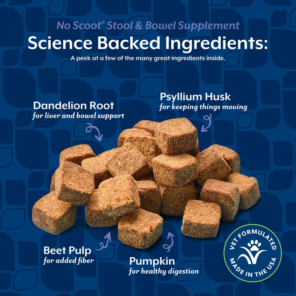 NaturVet No Scoot made in the USA, wheat-free formula.