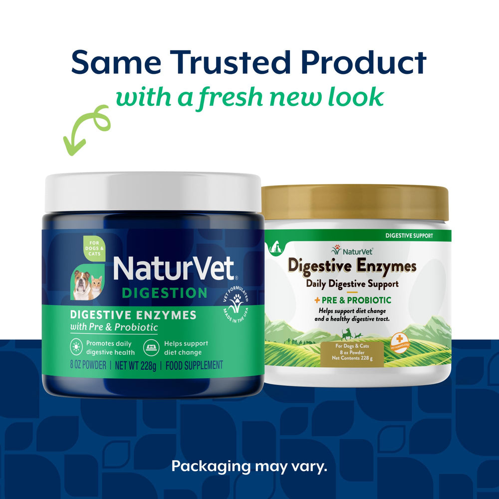 NaturVet probióticos y prebióticos para perros y gatos en polvo, salud intestinal.
