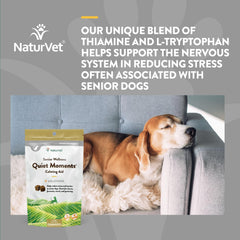 NaturVet Quiet Moments: empaque presentando el tarro para viaje y uso diario.