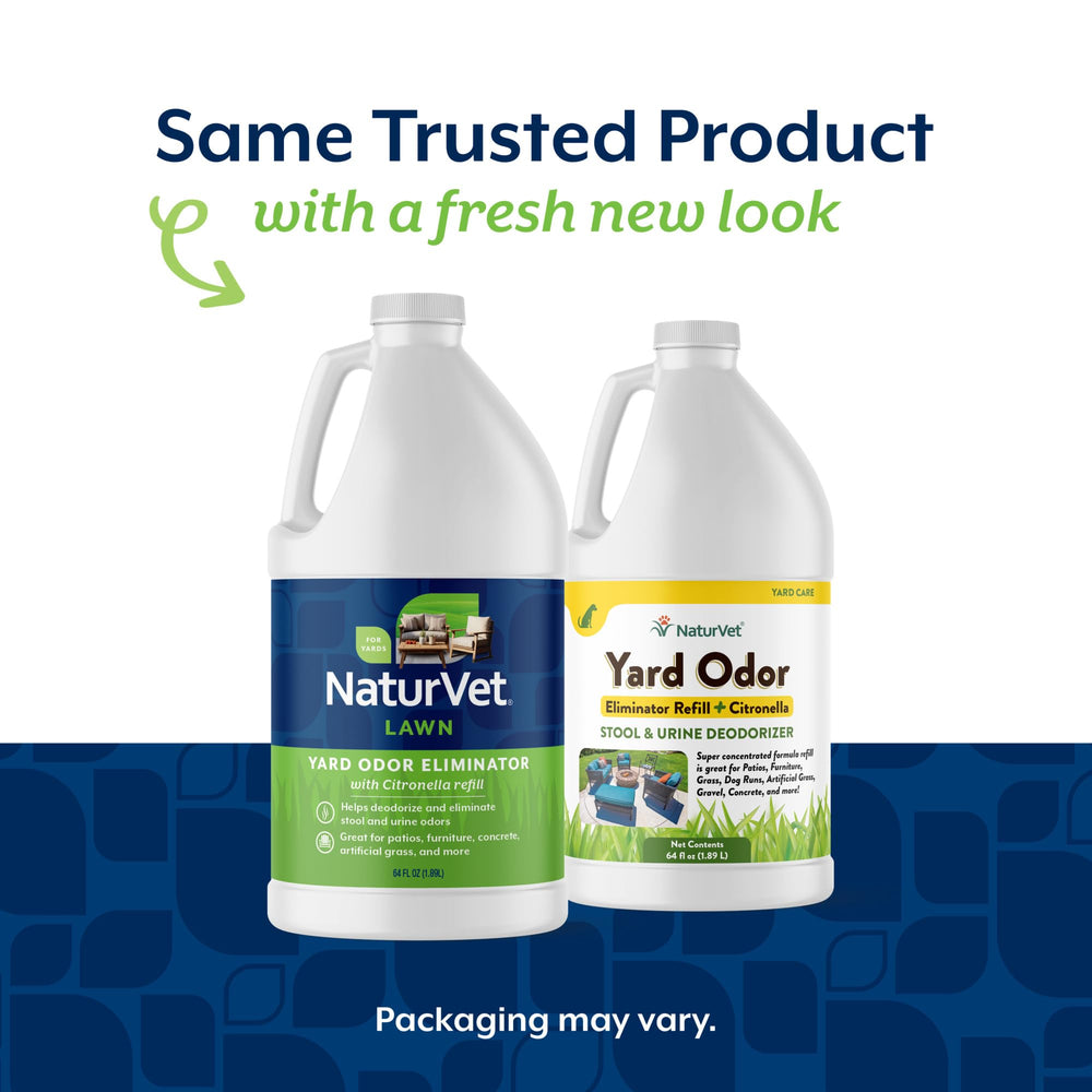 NaturVet rociado en césped con citronela para eliminar olores de mascotas.