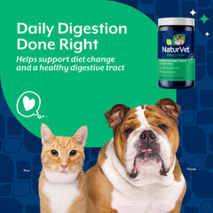 NaturVet polvo digestivo con sabor fácil de mezclar en la comida de mascotas