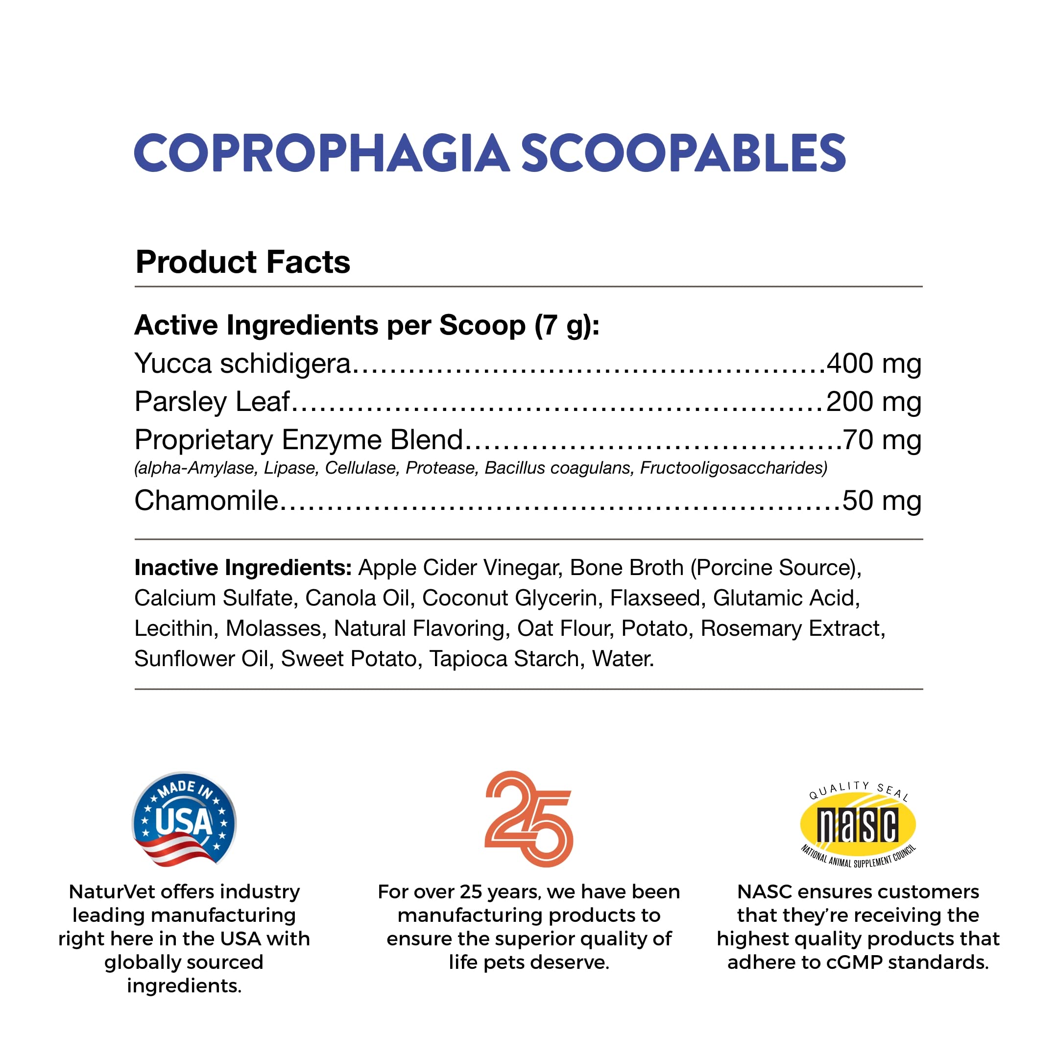 NaturVet Scoopables bolsa abierta, muestra textura lista para usar.