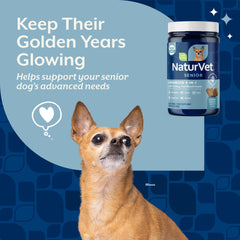NaturVet Senior Advanced 5-en-1, etiqueta con información de la fórmula