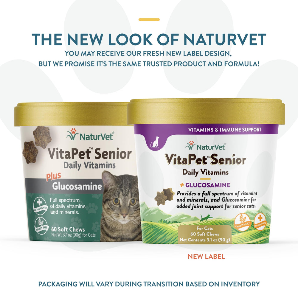 NaturVet VitaPet Senior chuches suaves para gatos: sabor agradable para cuidado diario.