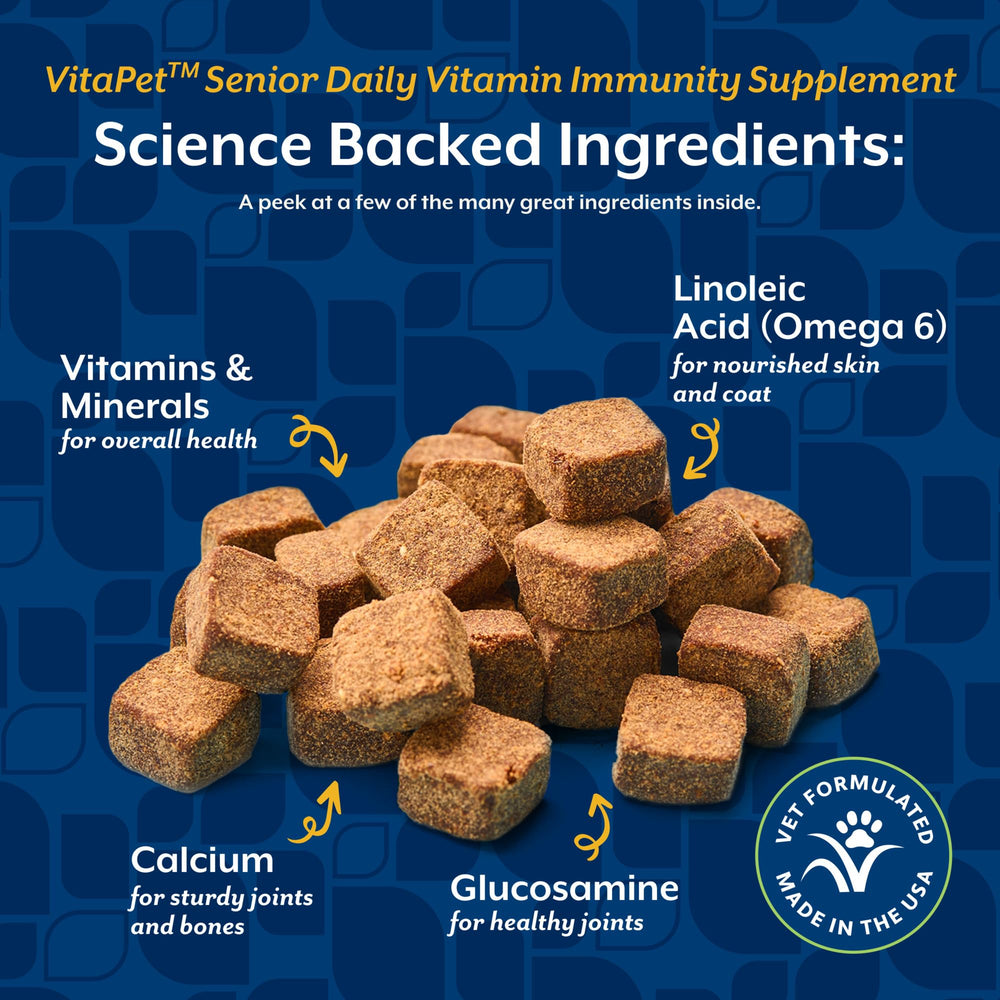 NaturVet VitaPet Senior fabricación en Estados Unidos bajo cgmp.