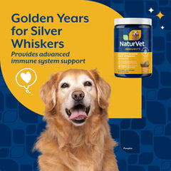 NaturVet VitaPet Senior con vitaminas y minerales para la salud diaria.