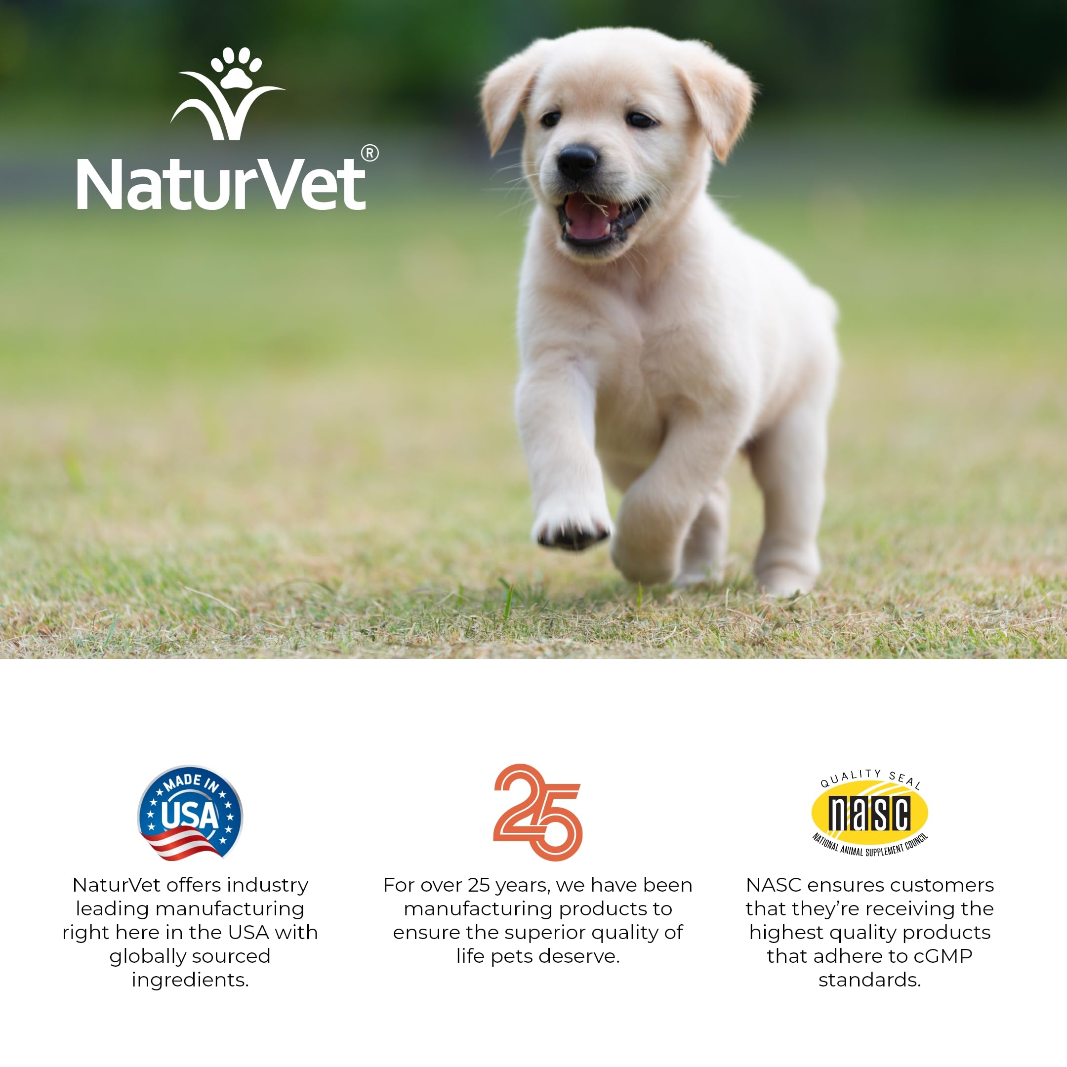 NaturVet VitaPet vitaminas y minerales esenciales para el desarrollo.