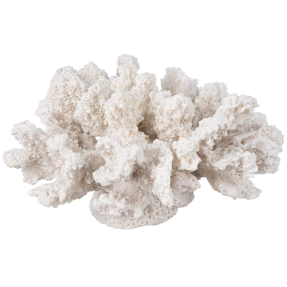 Nautical Crush Trading Coral Blanco decorativo, coral blanco de 4in, ideal como centro de mesa costero.