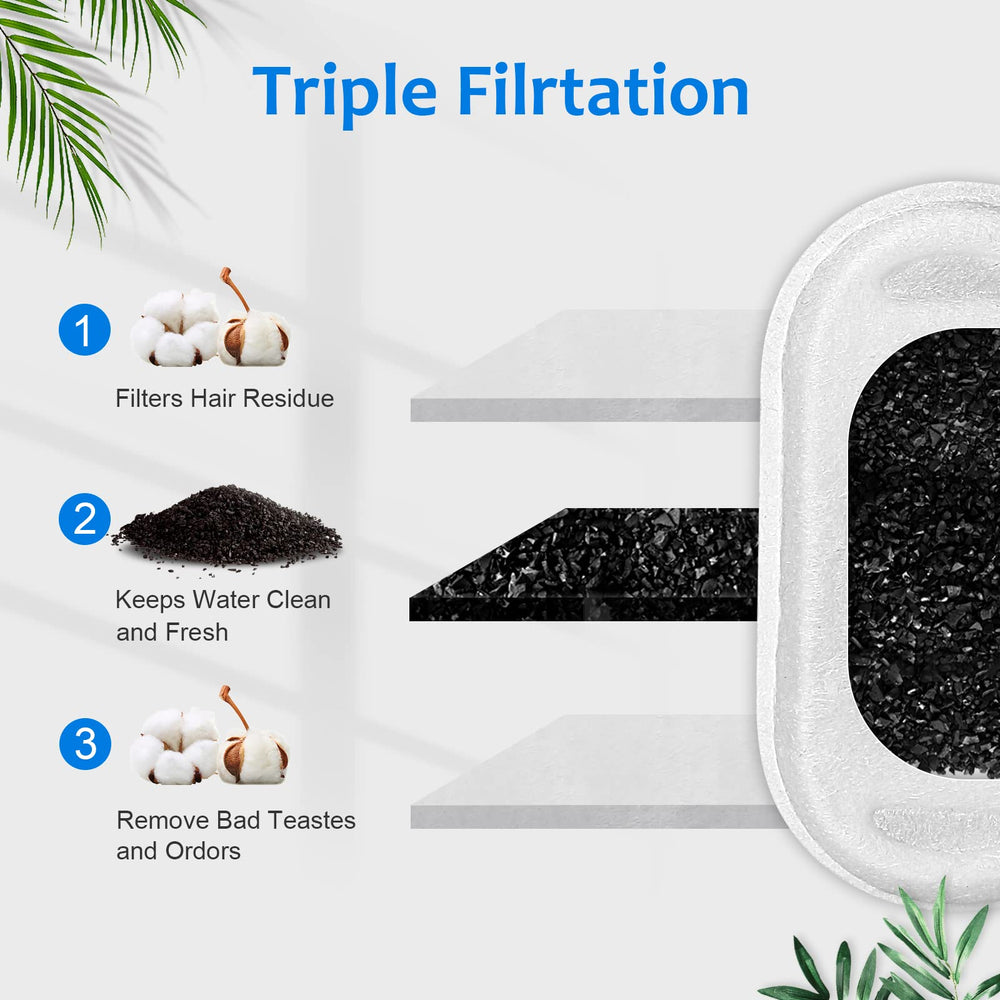 NautyPaws filtración triple mejora la calidad del agua para beber.