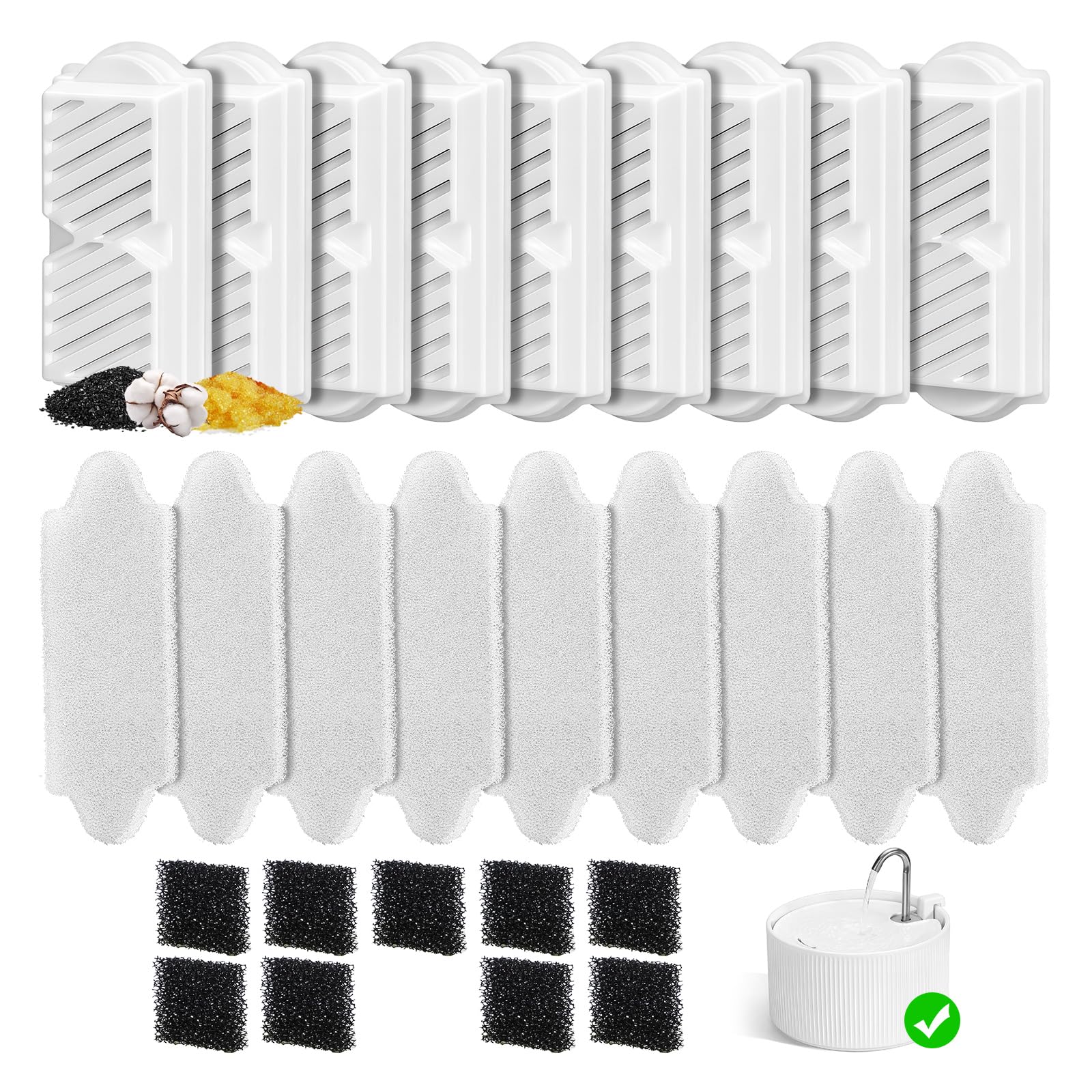 NautyPaws filtros cerámicos para fuente de gatos 74 onzas para agua más limpia.
