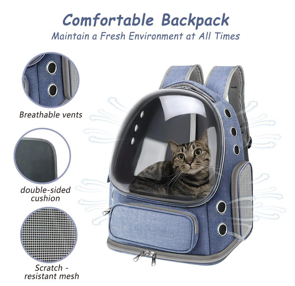 NAXYOO transportín gato diseño capsula espacial con visión amplia.