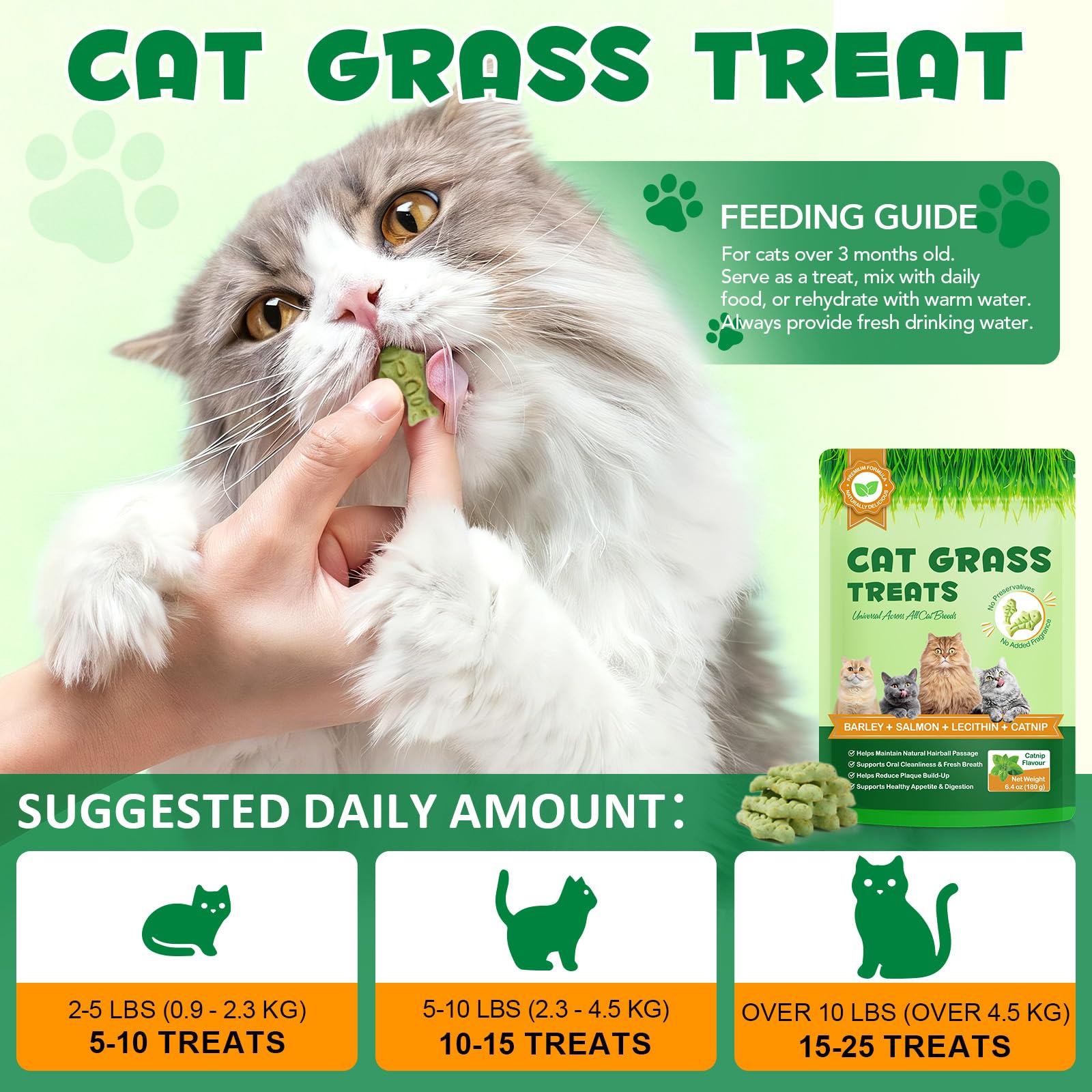 NBTREKTIE Biscitos con hierba gatera, crujientes para gatos de alto sabor.