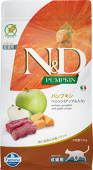 N&D Alimento seco para gato en bolsa, venado con calabaza y manzana