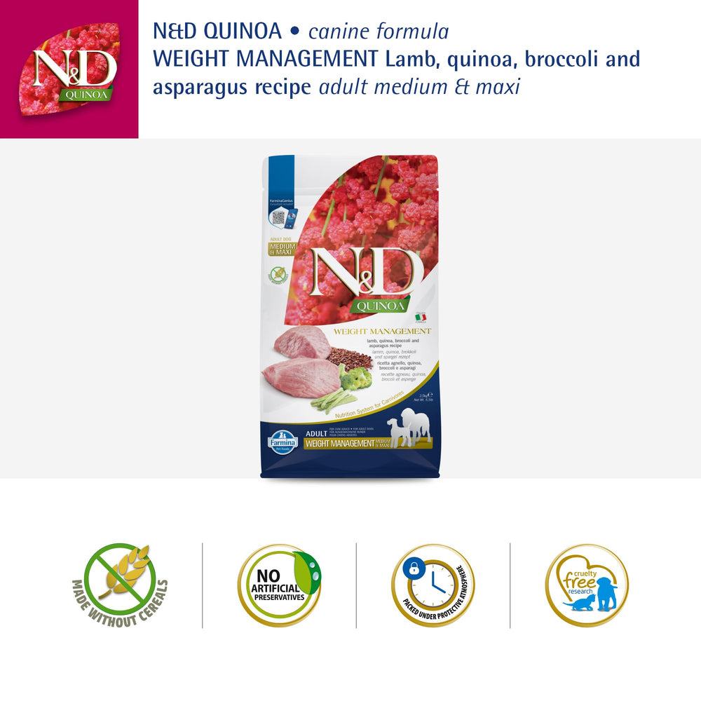 N&D Gestión de Peso Cordero valor nutricional y perfil proteico