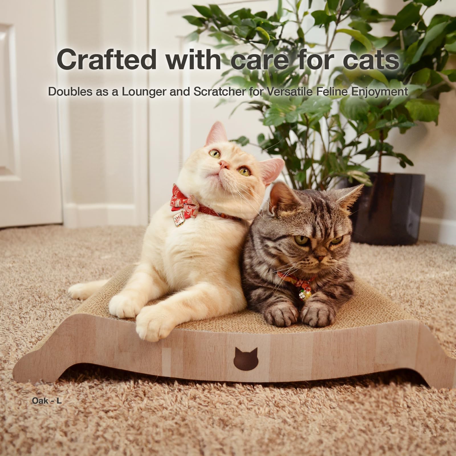 Necoichi Premium Comfort Series cama de rascar, diseño ergonómico para felinos grandes.