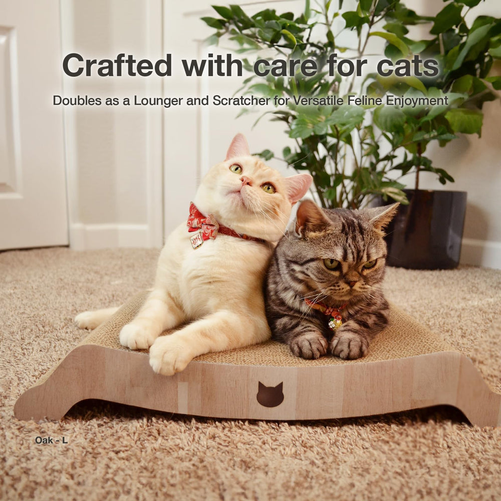Necoichi Premium Comfort Series cama de rascar, diseño ergonómico para felinos grandes.
