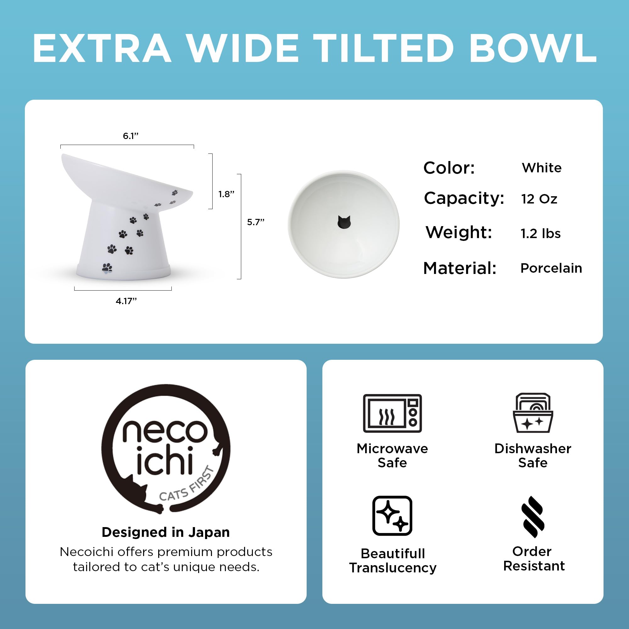 Necoichi porcelana segura, apto para microondas y lavavajillas