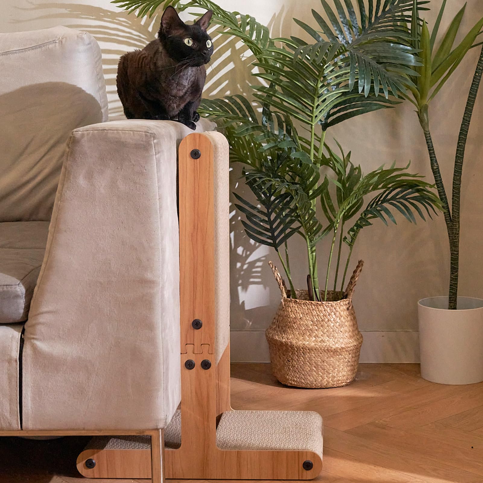 Nekosan rascador grande, 60 cm x 43 cm x 24 cm, referencia ideal para hogares.