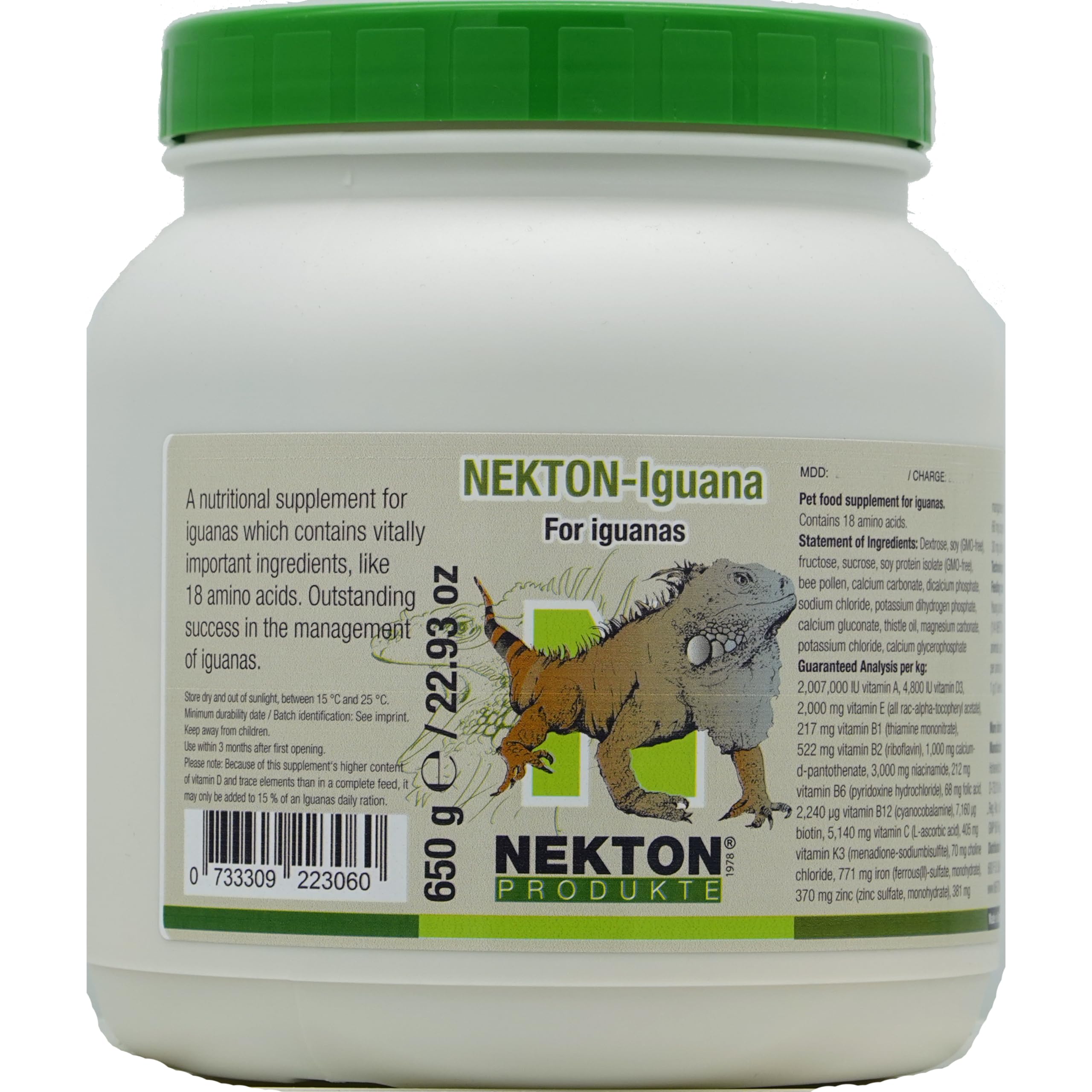 Nekton Iguana Vitamins en botella para iguanas verdes, complemento diario