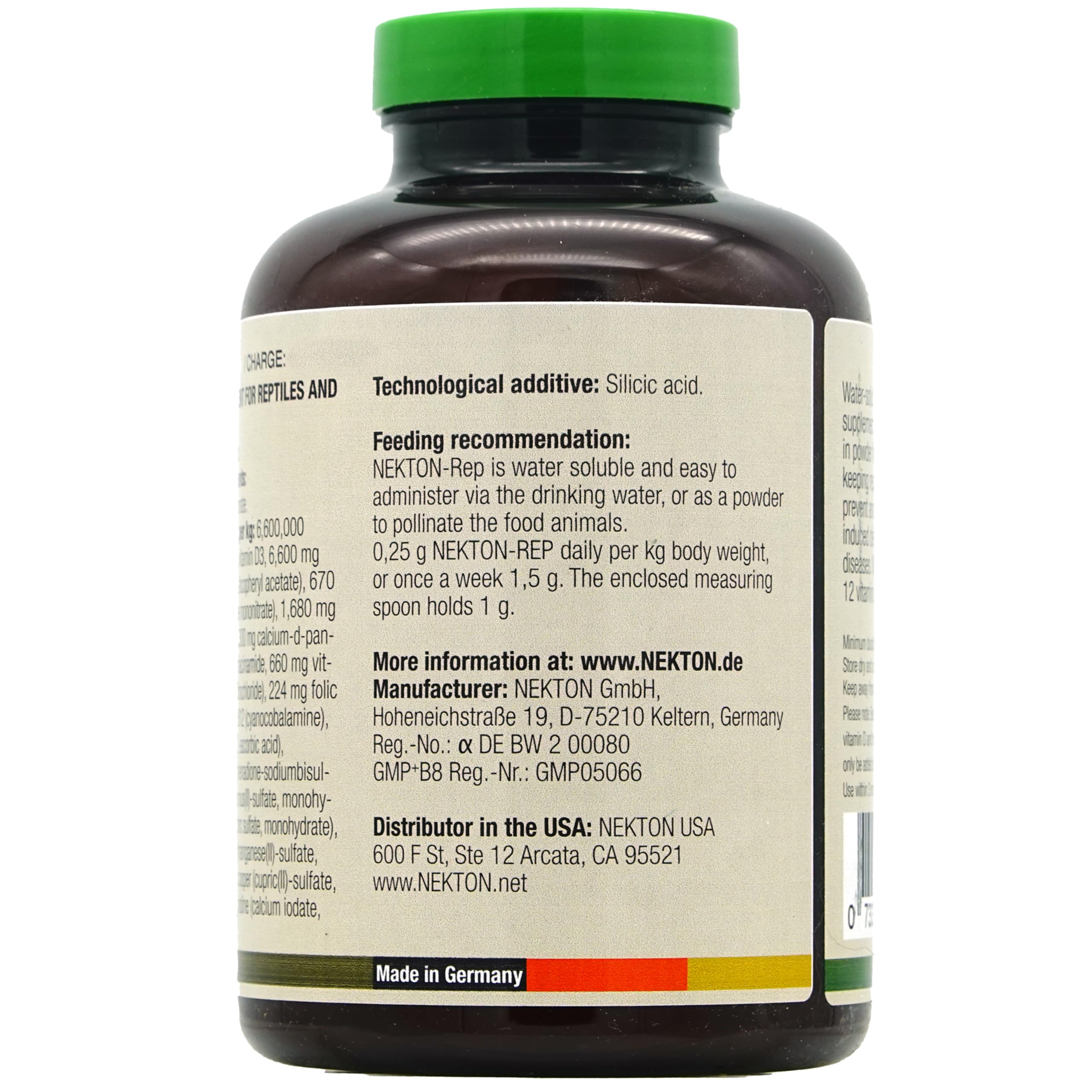Nekton-Rep polvo fino para mezclar con el alimento de reptiles.