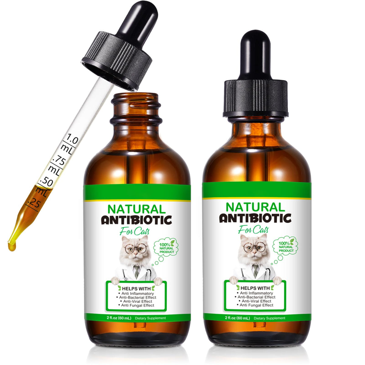 NenMaoKeNu: Gotas antibióticas para gatos, apoyo herbal suave.