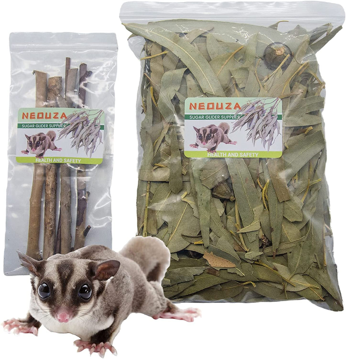 NEOUZA sugar glider, hojas de eucalipto deshidratadas para cama natural y segura.