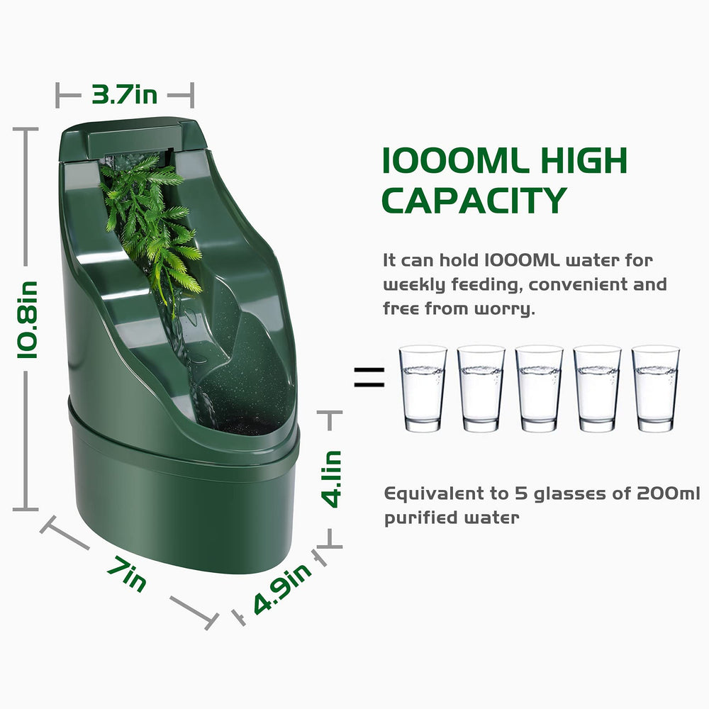 NEPTONION capacidad 1 L, suministro de agua fiable para terrario.